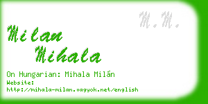 milan mihala business card