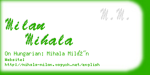 milan mihala business card